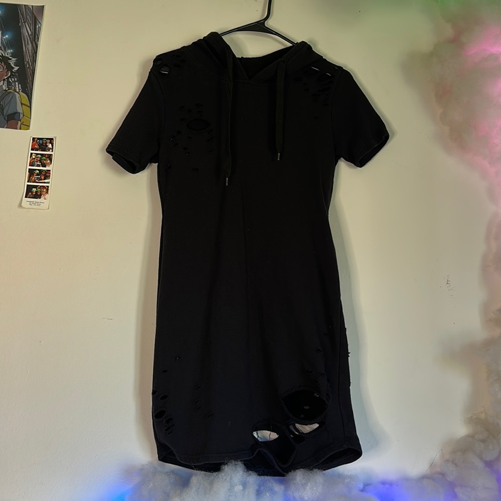 Hooded black dress